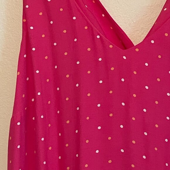 LOFT | Melrose Pink Dotted Criss Cross Back Swing Dress M NWT - Picture 7 of 7
